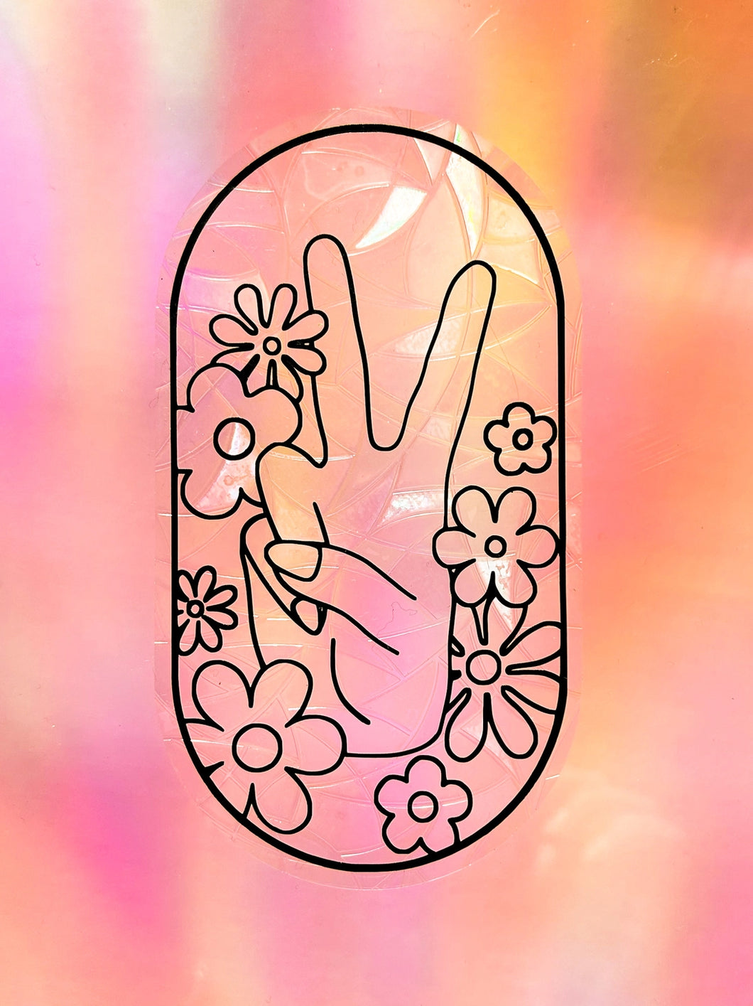 Flower Power Peace Suncatcher Decal